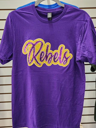 Rebels - Real Sequins Short Sleeve Game Day School Spirit Wear