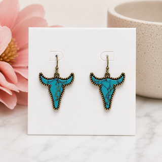 Turquoise Longhorn Earrings