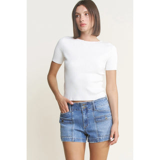 Blue Skies Cargo Denim Shorts