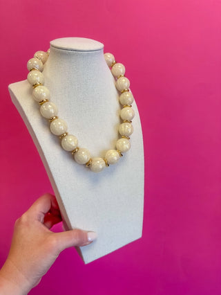 Statement Ball Necklace - Natural