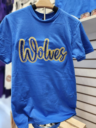 Wolves - Real Sequins Short Sleeve Game Day School Spirit Wear
