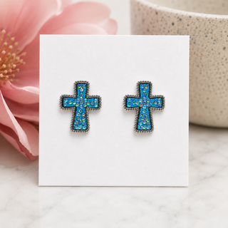 Cowgirl Grace Cross Earrings