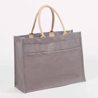 Jute Pocket Tote – 19x14x7.5" Oversized Market Bag