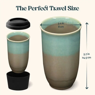 Aurora Ceramic Travel Cup 16oz dimensions — 5.7 inches tall, 3.1 inches wide