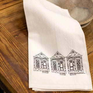 Shotgun Houses Flour Sack Hand Towel White/Black 20x28