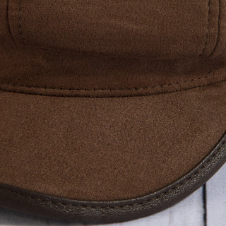 Vegan Leather Trim Newsboy Cabbie Hat