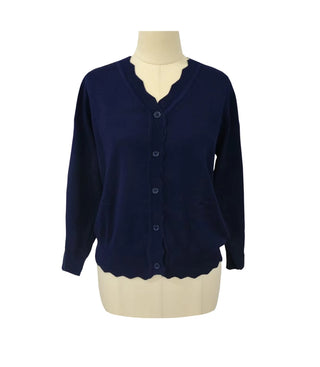Soft Scallop Trim Cardigan