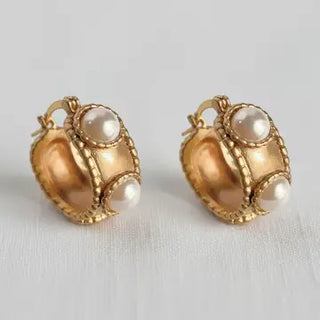 Artisan Retro Pearl Drop Earrings