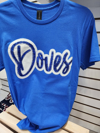 Doves - Real Sequins Short Sleeve Game Day School Spirit Wear
