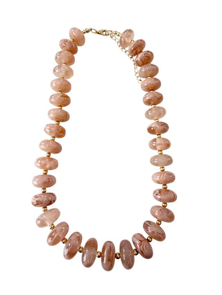 Chunky Beaded Necklace- Light Pink