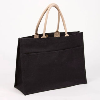 Jute Pocket Tote – 19x14x7.5" Oversized Market Bag
