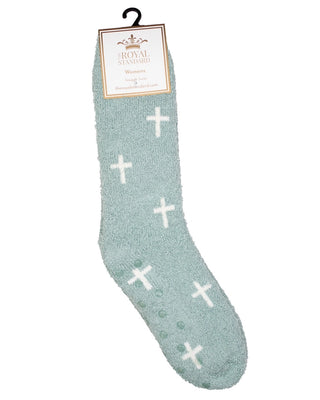 Women's Faith Snuggle Socks Light Blue/White One Size