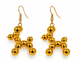 Mardi Gras Bead Balloon Dog Earrings