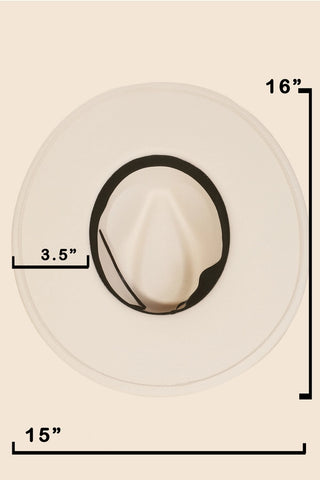 Leopard Strap Flat Brim Fedora Hat