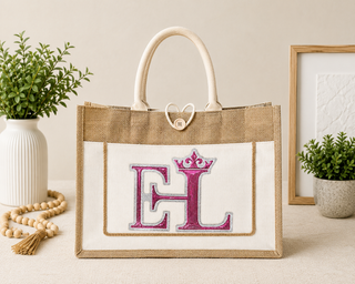 EmpowerHer Life Burlap Tote & Canvas Makeup Pouch Set