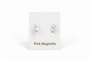 Pearl & Crystal Cluster Hoop Earrings