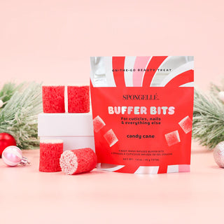 Spongellé Candy Cane Buffer Bits - holiday lifestyle with ornaments
