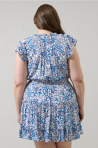 Mize Floral Toledo Tiered Mini Dress Curve