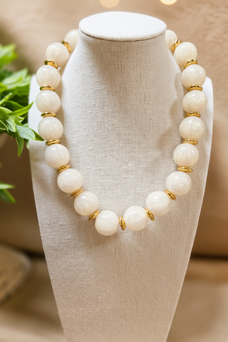 Statement Ball Necklace - Natural